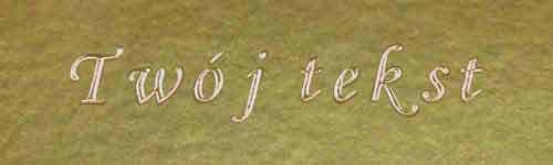 Złocenie - czcionka Mono Cursive