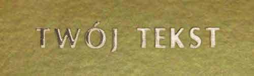 Złocenie - czcionka Prosta