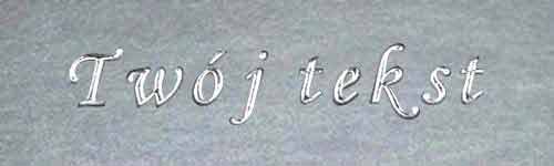 Srebrzenie - czcionka Mono Cursive