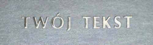 Srebrzenie - czcionka Prosta