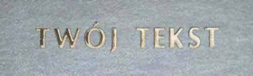 Złocenie - czcionka Prosta