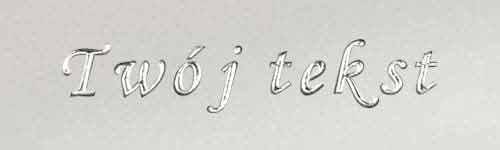 Srebrzenie - czcionka Mono Cursive