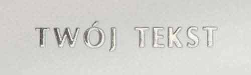 Srebrzenie - czcionka Prosta