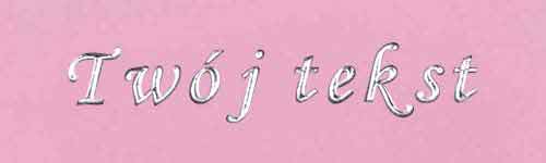 Srebrzenie - czcionka Mono Cursive