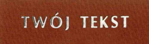 Srebrzenie - czcionka Prosta