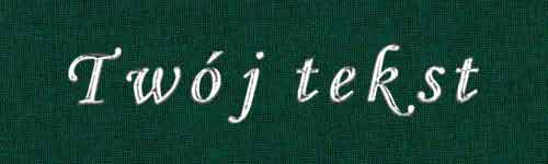 Srebrzenie - czcionka Mono Cursive