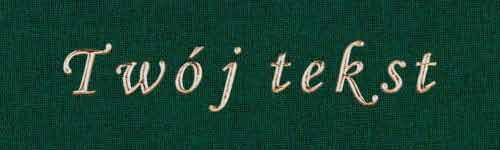 Złocenie - czcionka Mono Cursive