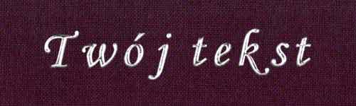 Srebrzenie - czcionka Mono Cursive