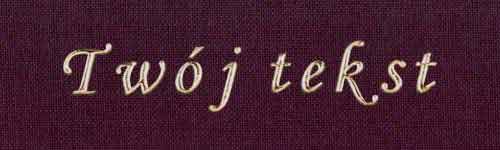 Złocenie - czcionka Mono Cursive