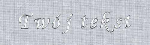 Srebrzenie - czcionka Mono Cursive