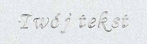 Srebrzenie - czcionka Mono Cursive