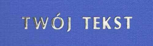 Srebrzenie - czcionka Prosta