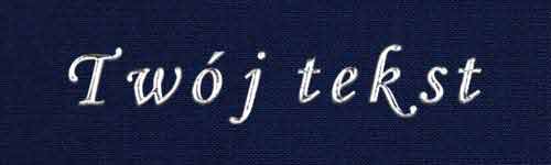 Srebrzenie - czcionka Mono Cursive