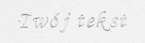 Srebrzenie - czcionka Mono Cursive