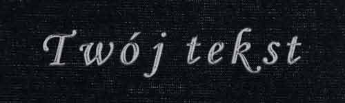 Srebrzenie - czcionka Mono Cursive