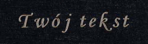 Złocenie - czcionka Mono Cursive