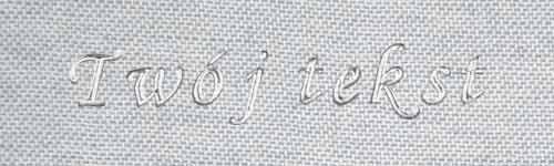 Srebrzenie - czcionka Mono Cursive