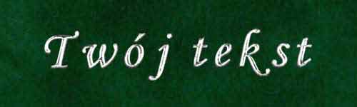 Srebrzenie - czcionka Mono Cursive