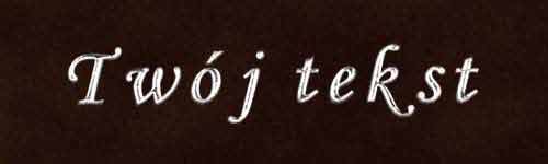 Srebrzenie - czcionka Mono Cursive
