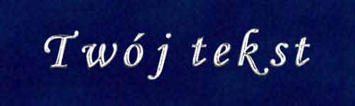 Srebrzenie - czcionka Mono Cursive
