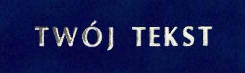 Srebrzenie - czcionka Prosta