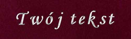 Srebrzenie - czcionka Mono Cursive