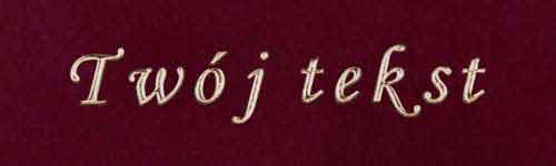 Złocenie - czcionka Mono Cursive
