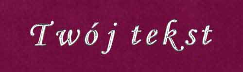 Srebrzenie - czcionka Mono Cursive