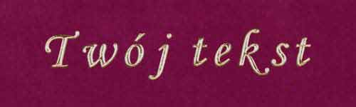 Złocenie - czcionka Mono Cursive