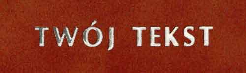 Srebrzenie - czcionka Prosta