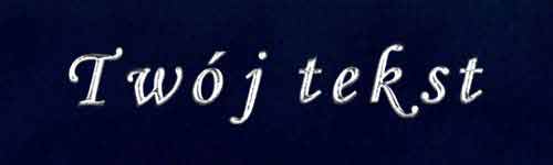 Srebrzenie - czcionka Mono Cursive
