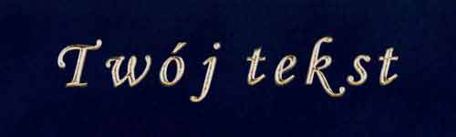 Złocenie - czcionka Mono Cursive