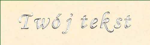 Srebrzenie - czcionka Mono Cursive