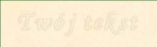 Tłoczenie - czcionka Mono Cursive