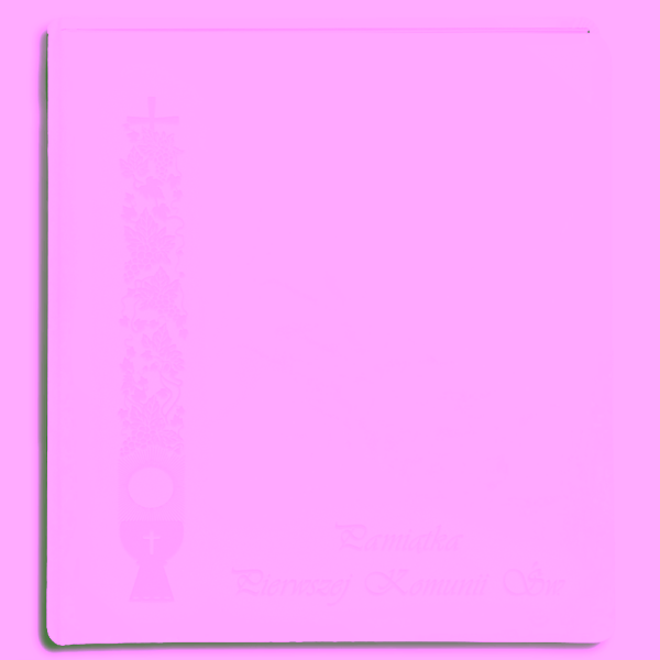 album tradycyjny na zdjęcia wklejane – komunia, wzór grawerowany