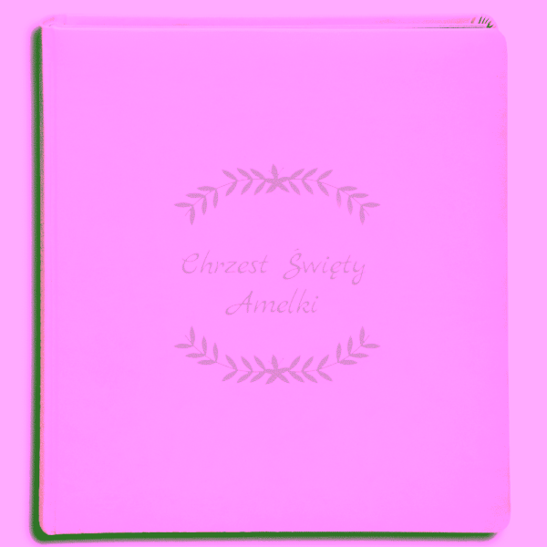 album na zdjęcia wklejane tradycyjne - chrzest - wianki grawerowane