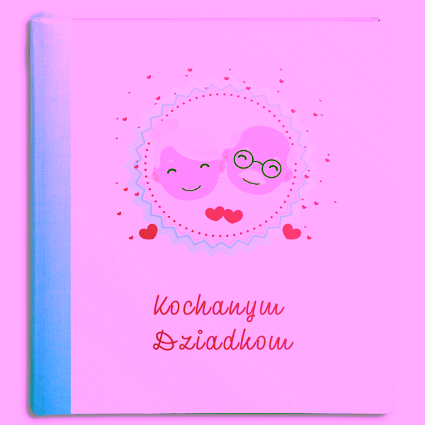 album na zdjęcia wklejane tradycyjne - dzień babci i dziadka - okładka drukowana łączona