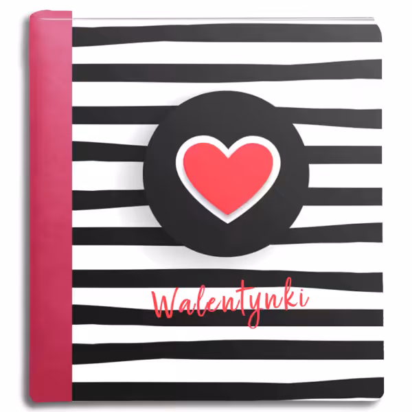 album na zdjęcia wklejane tradycyjne - walentynki - okładka drukowana łączona
