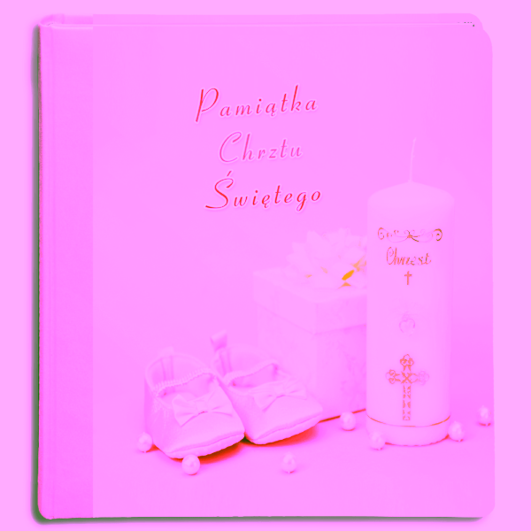 album na zdjęcia wklejane tradycyjne - chrzest - okładka drukowana łączona