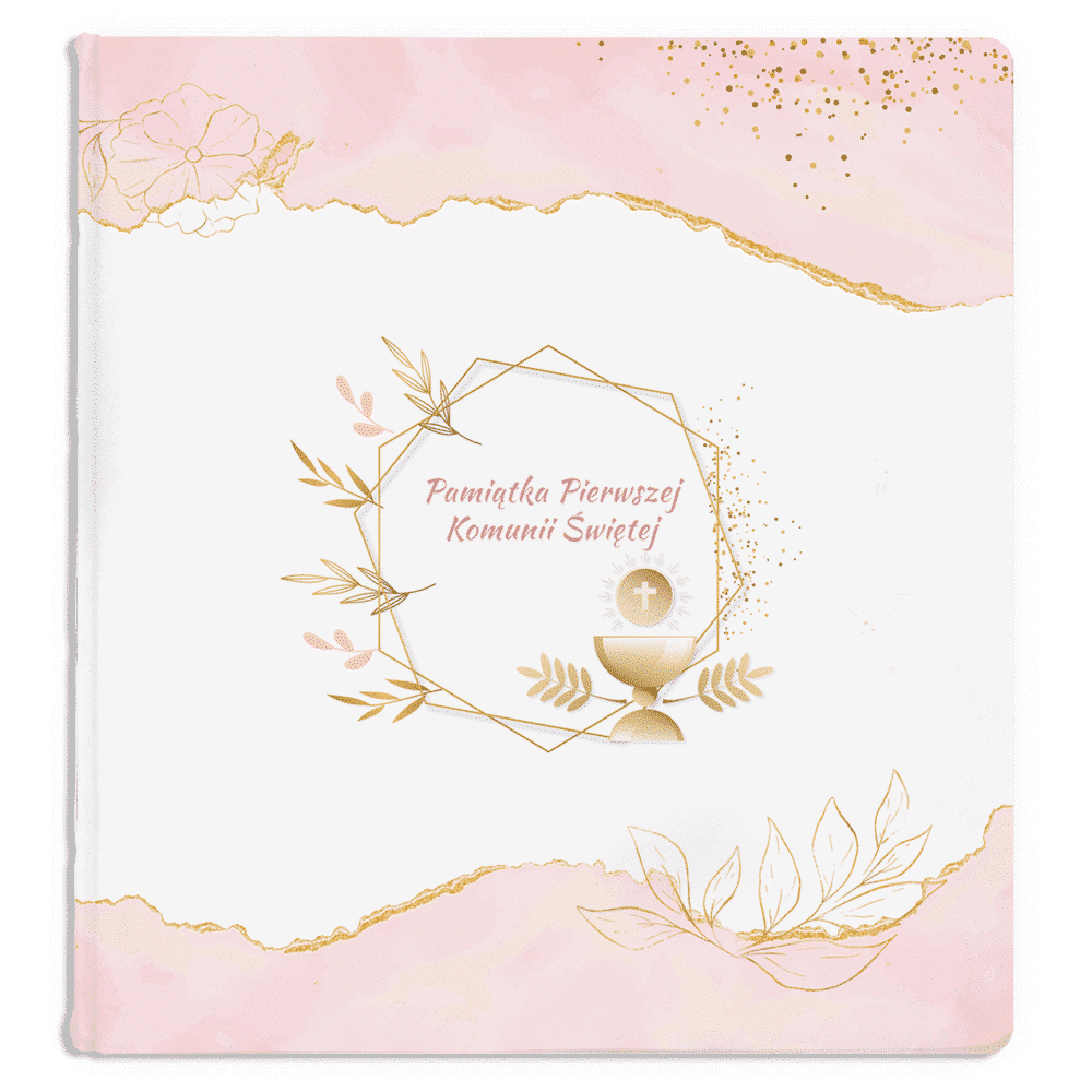 FOTOALBUM komunijny K158 wizualizacja 01 cien biale tlo