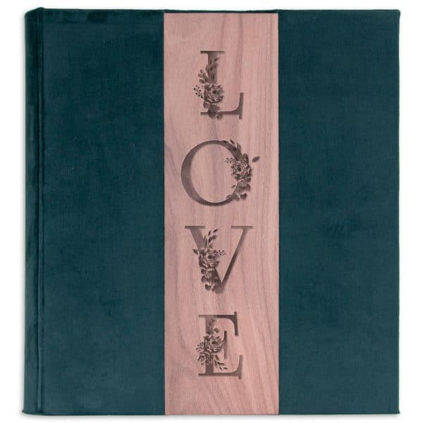 album tradycyjny linia Wood L, aksamit zielony OJD-04