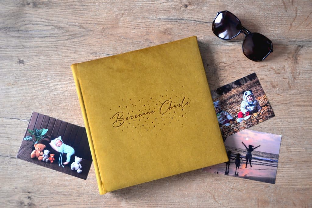 album na zdjęcia wklejane, tradycyjny, miodowy, złoty