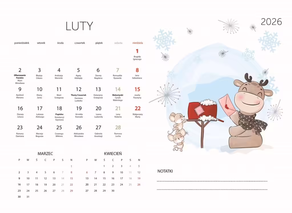 kalendarz 2026