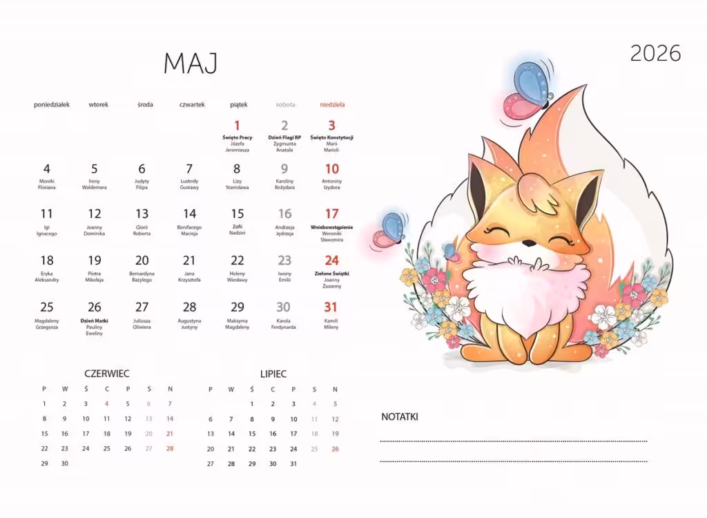 kalendarz 2026