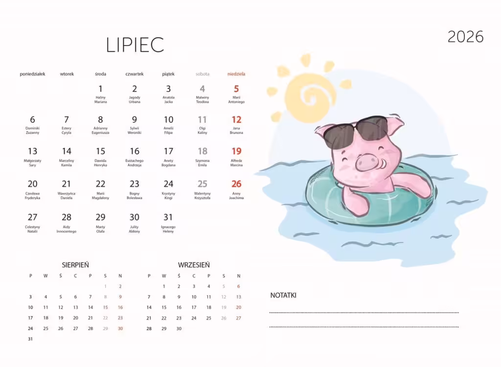 kalendarz 2026