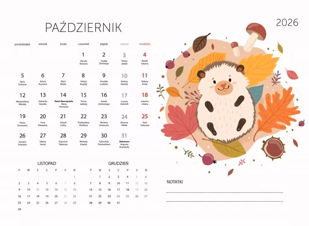 kalendarz 2026
