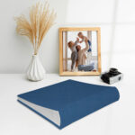 album na zdjęcia wsuwane | płótno | chabrowy