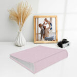 album na zdjęcia wsuwane | płótno | jasny róż