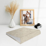 album na zdjęcia wsuwane | płótno | jasnobrązowy