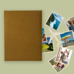 album na zdjęcia wsuwane | aksamit | miodowo-musztardowy, złocisty